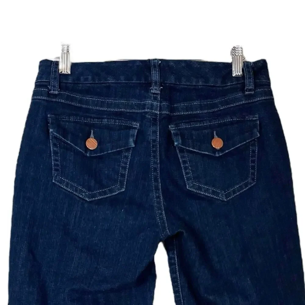 Cabi Jean #891 Shorts Long Bermuda Mid Rise Dark Wash Denim Women’s Size 2
